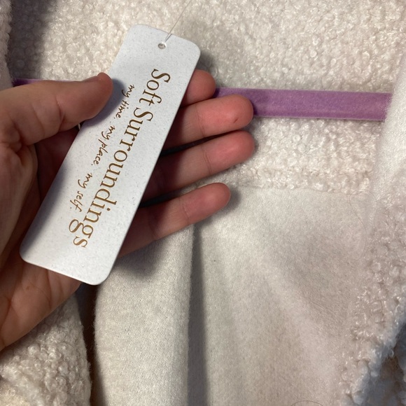 NWT Soft Surroundings|| Oversized Cream Sherpa Jacket w/buttons.2-4 - Picture 6 of 9